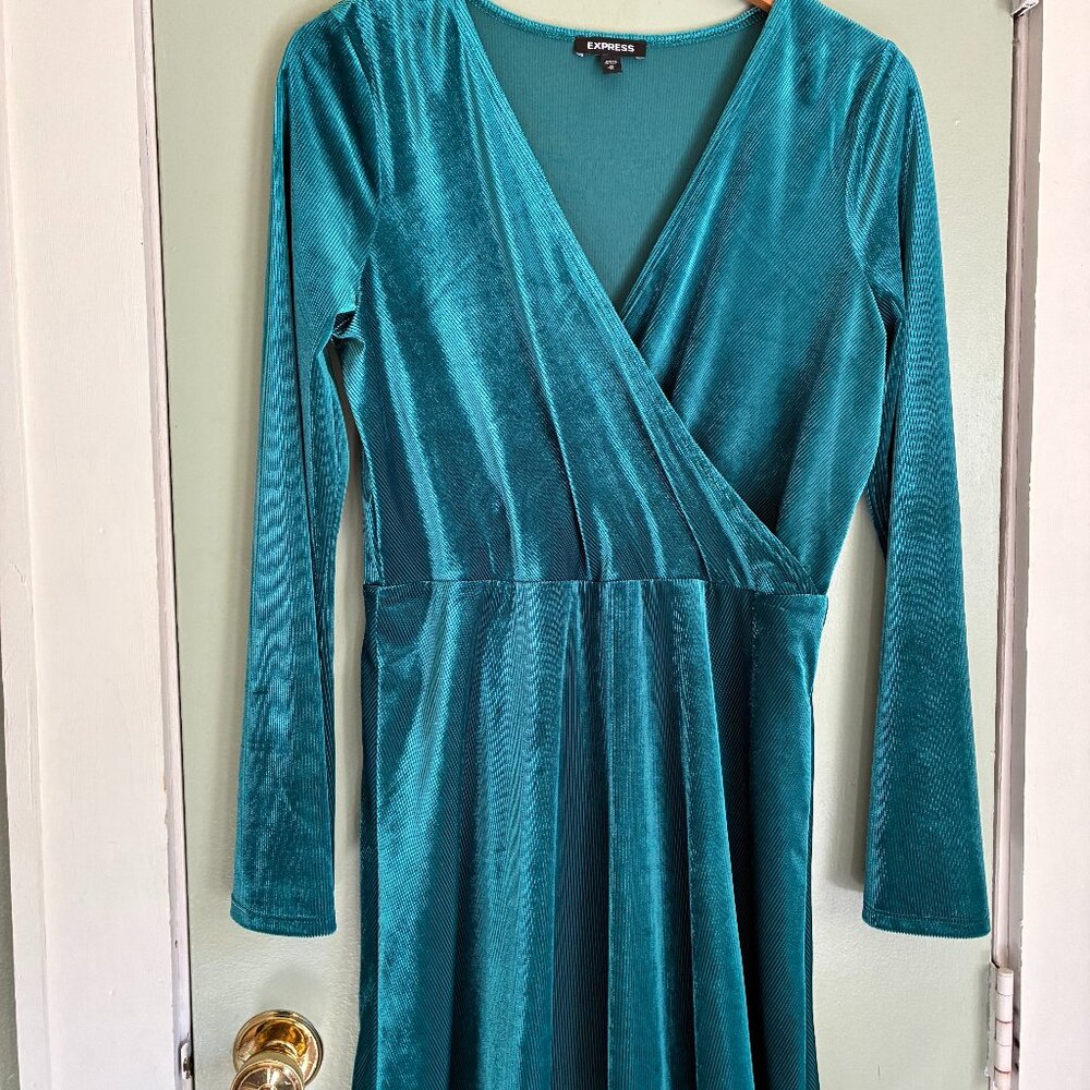 Teal Velvet Express Dress